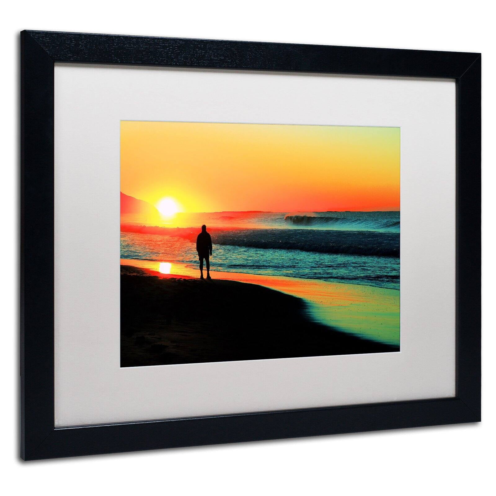 Trademark Fine Art "Sunrise Walking" Canvas Art by Beata Czyzowska Young, White Matte, Black Frame