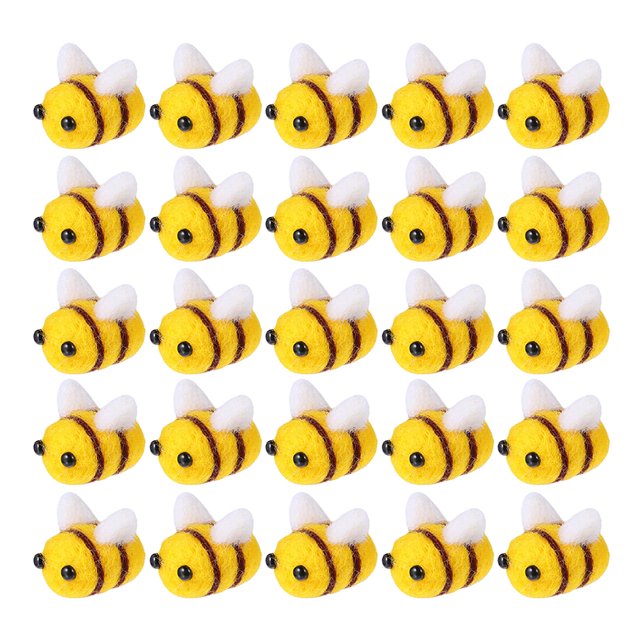 25 piezas de adornos de abejas de fieltro de lana, encantadoras manualidades de abejas para hacer tú mismo, ropa, sombreros y accesorios.