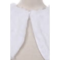 thumbnail image 3 of White Faux Fur Pearl Button Special Occasion Shrug Match Flower Girls Dress Size 0-12, 3 of 4