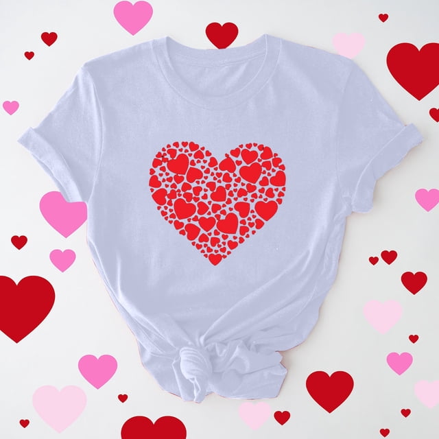 T-shirt Décontracté à Col Rond et Manches Courtes Imprimé Arbre de Noël pour Femmes