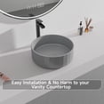 thumbnail image 6 of CASAINC 17" Concrete Round Bathroom Vessel Sink with Drain, Mottled Bluish Gray, 6 of 8