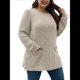 thumbnail image 3 of Camisas de Larga para Mujer Suéteres Largos con Bolsillos Tops Tipo Túnica Corte Holgado Albaricoque L, 3 of 8