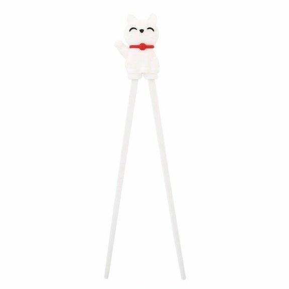 Children Caimao Doll Kids Helper Flatware Cute Cat Practice chopsticks Training Chopsticks WHITE