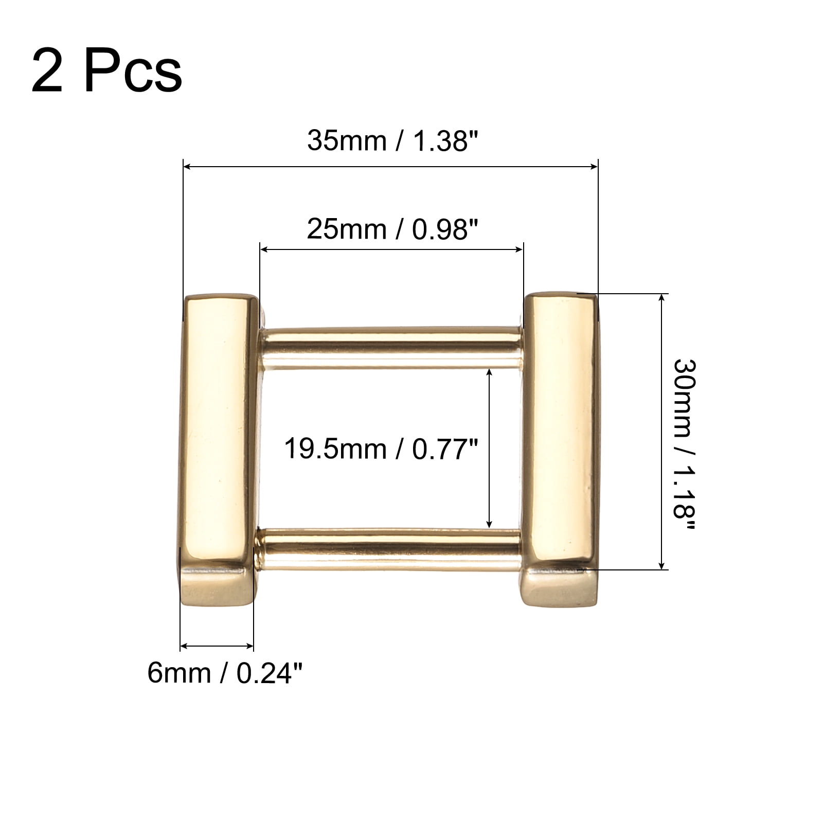 Uxcell 1.38 inch Rectangle Screw Ring Buckle Strap Connector Bag Loop for Purse Making, 4Pack Bronze