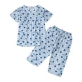 thumbnail image 4 of Gunia Womens Capri Pajama Sets Floral Print Pajama Short Sleeve Top And Cropped Pants Summer Soft Comfy Nightwear Outfit Soft Pajama Set For Women Sleepwear Pjs L-2Xl, 4 of 6