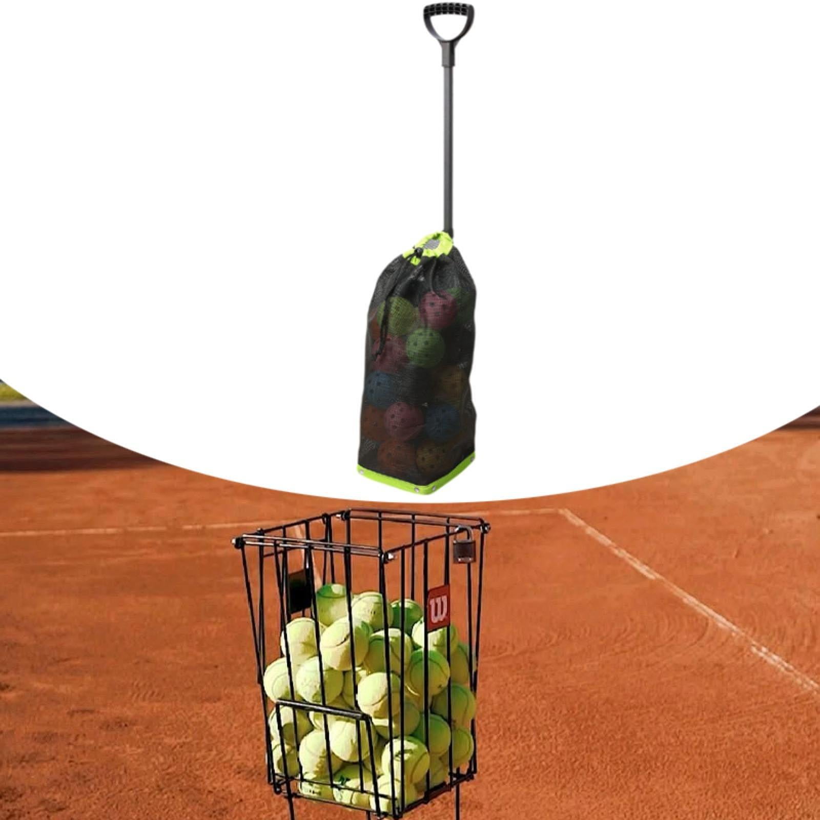 Pickleball Ball Retriever Grabber Basket Collector Adjustable Height Oxford Cloth for Outdoor Gym Training