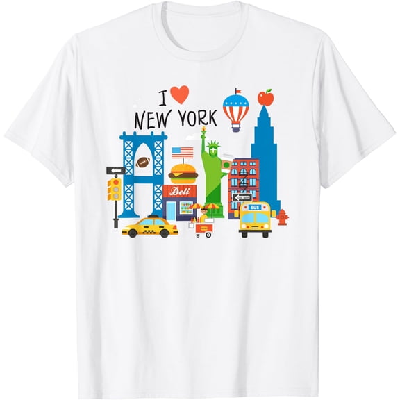 I love New York City NY Icons Souvenir Gift T-Shirt