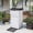 White, variant on Uforic 62 Gallon Double Compartment Outdoor Trash Can, Waterproof Resin Garbage Bin with Tiered Lid & Drip Tray for Patio, Deck, Backyard, Black