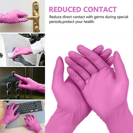 

WGOUP 100PCS Multi-purpose Disposable Nitrile Gloves Powder Gloves M