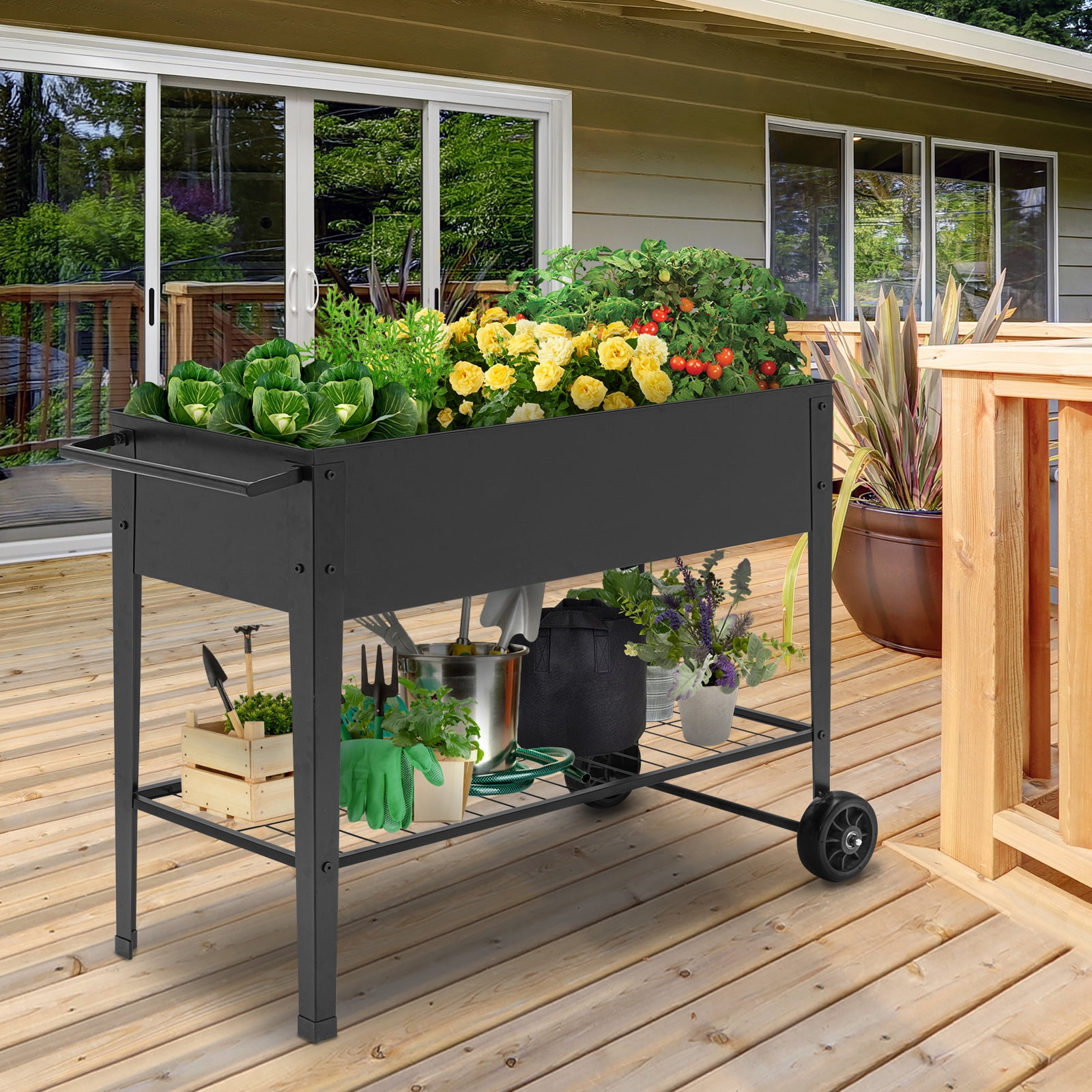 Elevated Garden Planter With Wheels 11 Wheeled Raised Garden Ideas