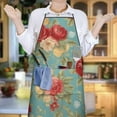 thumbnail image 6 of Pioneer Flower Floral Print Pattern Apron-Garden Aprons for Women with Pockets-Cotton Linen Waterproof Kitchen Cooking Gardening Aprons Adjustable for Kitchen,Cooking,BBQ and Salon 33x27 Inch, 6 of 7