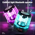 thumbnail image 2 of stanreset Haut-Parleur Bluetooth Portable Haut-Parleur Stéréo Sans Fil avec Lumière LED Colorée et Emplacement pour Horloge, 2 of 6