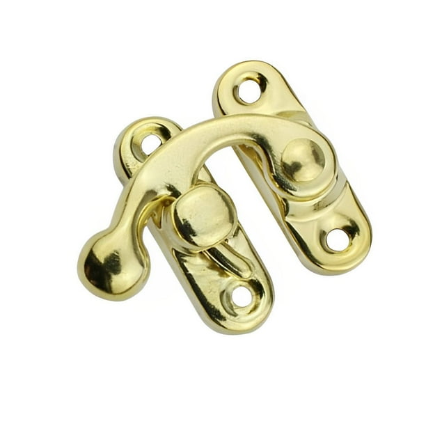 Eigraketly Candado antiguo Cerradura de gancho de hierro Cerradura de seguridad Oculto Capturas Decoración Joyero Muebles Accesorios de hardware Herramientas y ferretería Gancho izquierdo amarillo