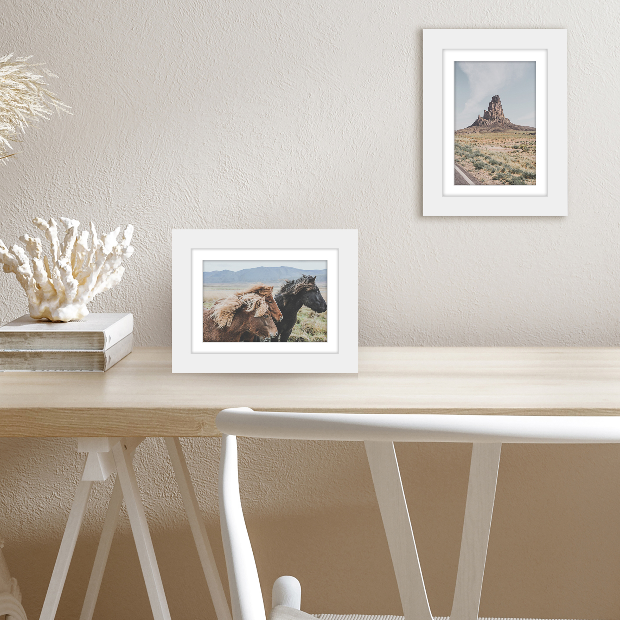Americanflat 5x7 Picture Frame with Shatter-Resistant Glass with 4x6 Mat Display Photo Signature Wall - White