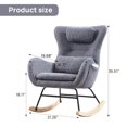 thumbnail image 2 of EBQOSK Rocking Chair Nursery, Modern Rocking Chair with High Backrest Gray, 2 of 7