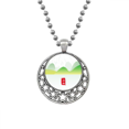 thumbnail image 1 of Circular el agua de la lluvia de veinte cuatro termino solar Collares Colgante Retro Moon Stars Jewelry Unbranded M, 1 of 3