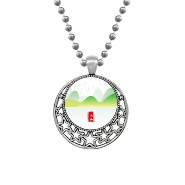 Circular el agua de la lluvia de veinte cuatro termino solar Collares Colgante Retro Moon Stars Jewelry Unbranded M