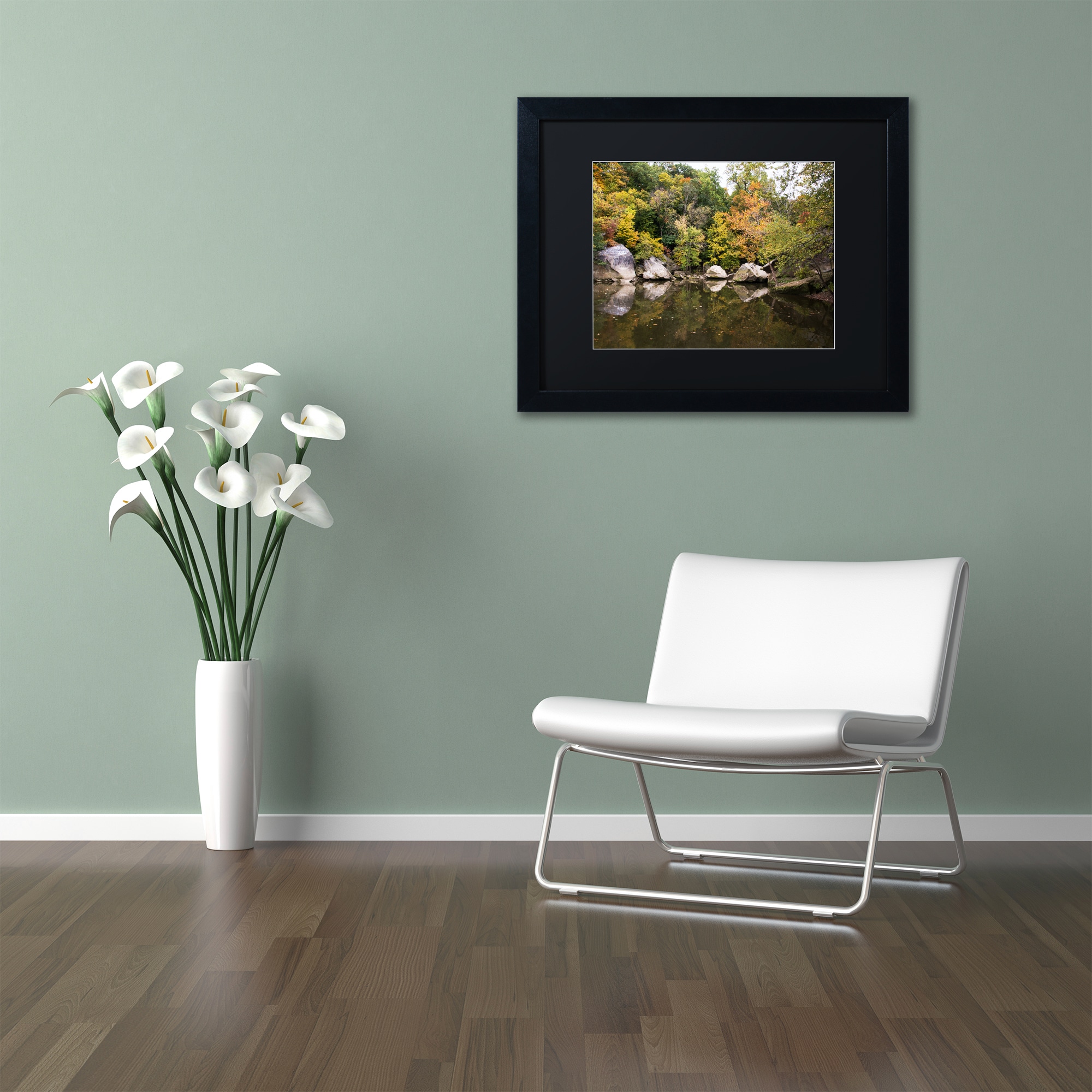 Trademark Fine Art "Graffiti Fall" Canvas Art by Kurt Shaffer, Black Matte, Black Frame