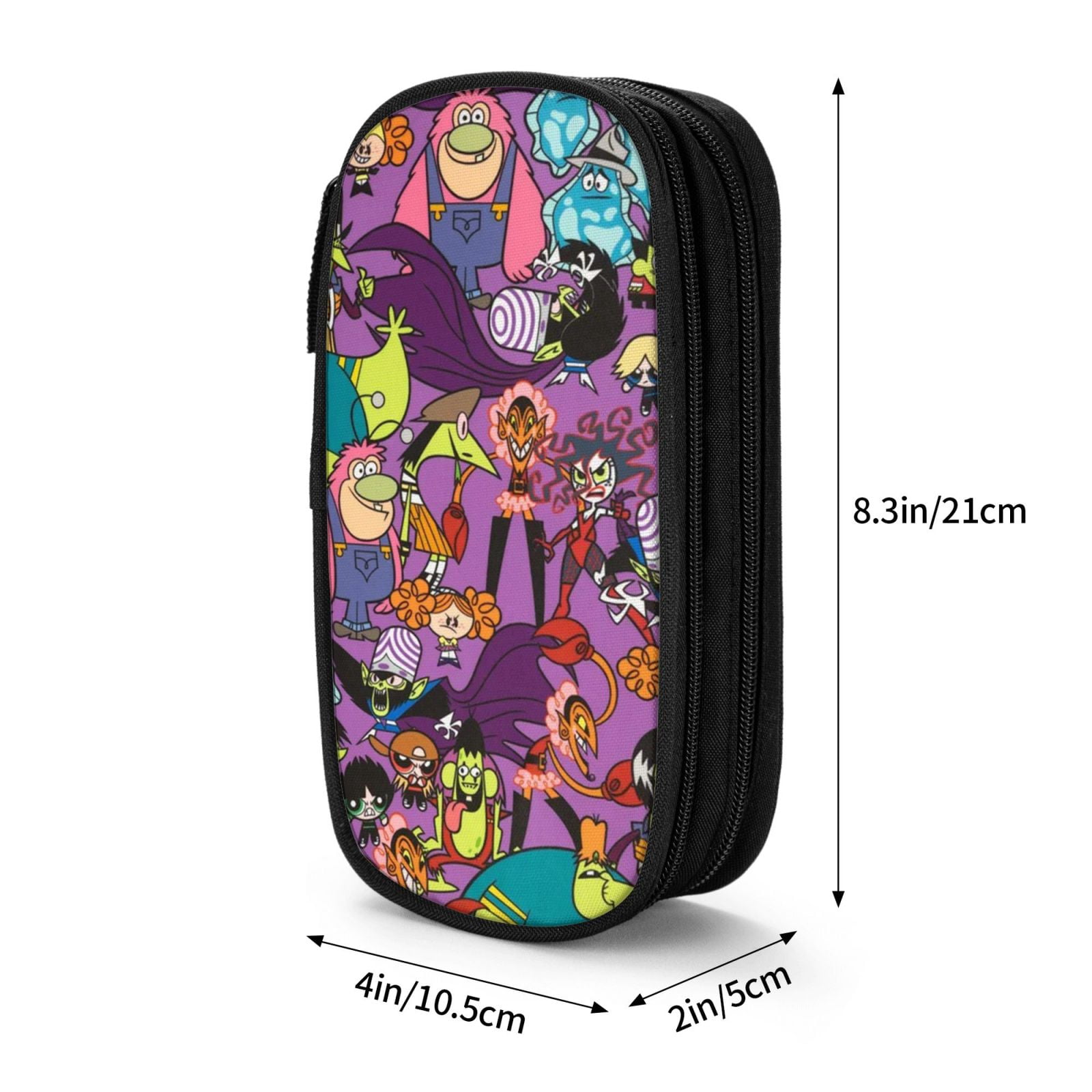 The Powerpuff Gi-rls Pencil Case Large Capacity Pencil Pouch Penbag Office Stationery Organizer Travel Makeup Bag Black
