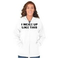 thumbnail image 4 of Woke Up Like This Confident Gym Womens Plus Size Graphic Zipper Hoodie Brisco Brands 2X, 4 of 5