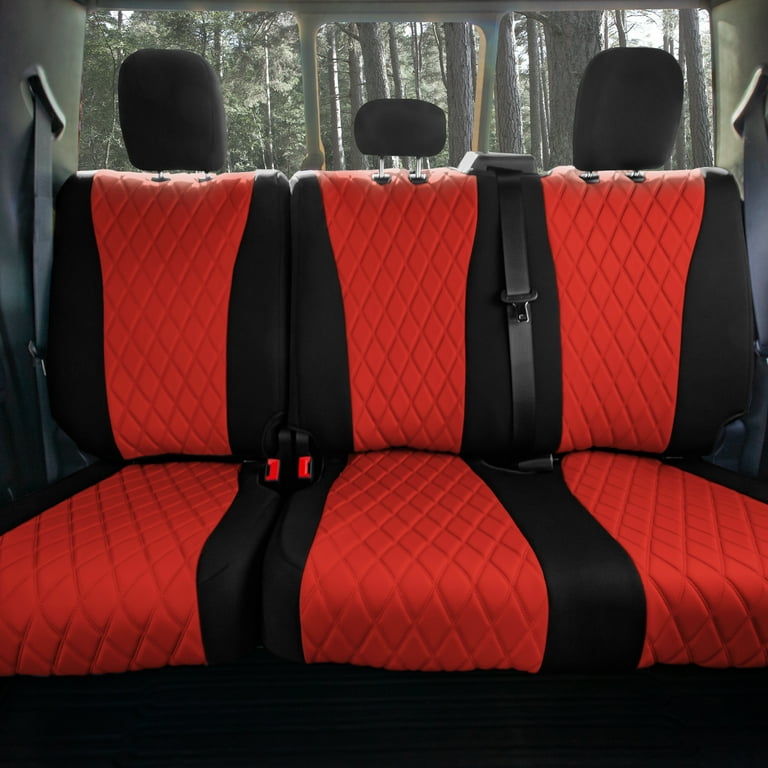 TLH Red Rear Neoprene Custom Fit Seat Covers for 2019 2022