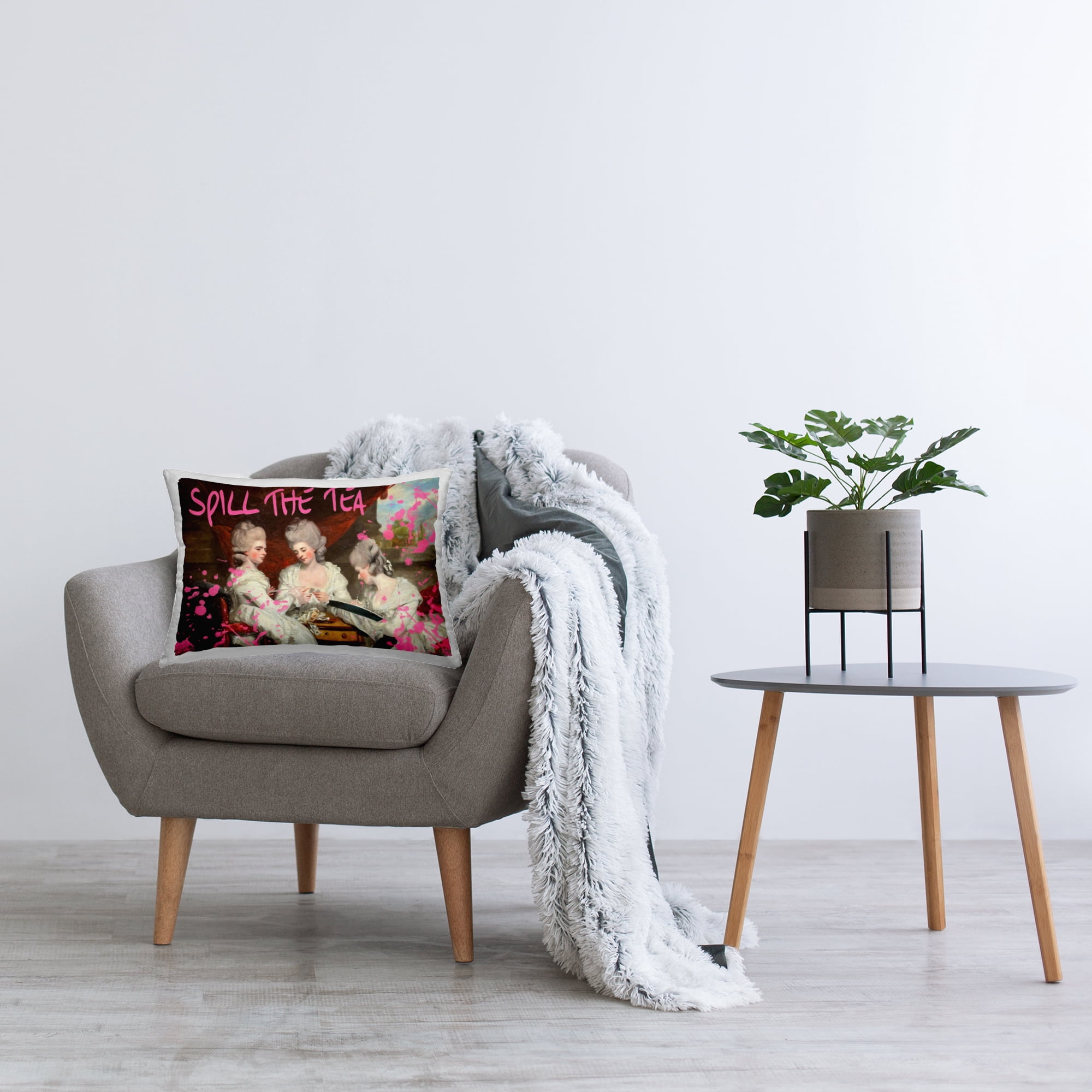 Stupell Industries Spill The Tea Iconic Ladies Decorative Printed Throw Pillow, design by Grotto Studios