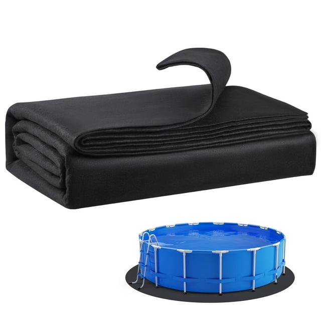 KFFKFF 12ft Round Pool Liner Pad, Pool Liner Pad for Above Ground Swimming Pools, Extra-Thick Pool Mat, Prevents Punctures