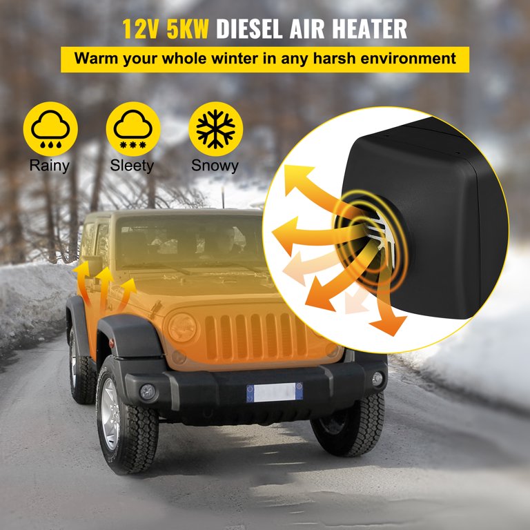 VEVOR Diesel Air Heater 12V 5KW Diesel Parking Heater Double Mufflers 5kw  Diesel Heater with LCD Thermostat for RV Bus Trailer Motorhome and Boats,  Direct Fit - Walmart.com