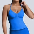 thumbnail image 2 of MIASHUI Tank Tops for Women Summer Sleeveless Casual Top Built in Bra,Blue,M, 2 of 5