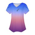 thumbnail image 5 of XIAfhje Womens Tops Tshirts Shirts For Women Summer Tops Casual Sexy Trendy Slant V-Neck Short Sleeves T-Shirts With Buttons Fashion Clothes Solid Color Pleats Tees Basic Tunic Tops, 5 of 5
