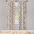 thumbnail image 4 of Ambesonne Retro Window Curtains, Rounded Abstract Shapes Art, Each 28" W x 63" L, Blush Mustard and Dimgray, 4 of 4