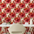 thumbnail image 2 of Ambesonne Floral Peel & Stick Wallpaper for Home, Red Flowers Watercolor Retro, 13"x100", Burnt Sienna and Green Brown, 2 of 5