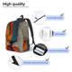 thumbnail image 3 of Disketp Abstract Colorful Duality print Canvas Backpack Lightweight Travel Daypack Student Rucksack Laptop Backpack-Medium, 3 of 5