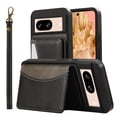 thumbnail image 6 of for Google Pixel 8 Pro Wallet Case with Card Slots, Hand Wrist Strap Rotate Ring Design, Finger Grip Ring PU Leather Magnetic Button Shockproof Purse Phone Cover for Google Pixel 8 Pro, Black, 6 of 6