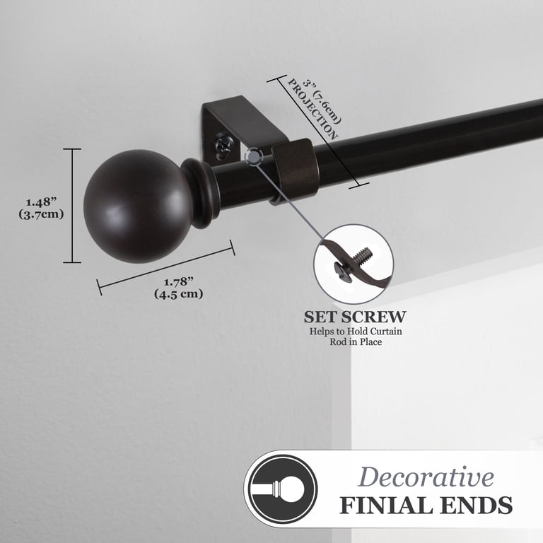 Kenney Chelsea Standard Decorative Curtain Rod, 28-48" photo 4