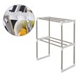 thumbnail image 3 of MasteelfCA Stainless Steel Multifunctional Microwave Oven Rack Household Telescopic Pan Pot Storage Shelf Assembly Standing Type Double Layer Kitchen Storage Holder, 3 of 5