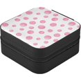 thumbnail image 3 of SKYSONIC Pink Polka Leather Jewelry Box,Portable Mini Jewelry Case Traveling Jewelry Organizer for Rings Necklaces Bracelets Earrings, 3 of 7