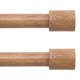 thumbnail image 1 of Paquete de 2 barras de cortina de madera decorativas ajustables rústicas bohemias para ventanas de 28 a 48 pulgadas con acabados de imitación de grano, 1 of 8