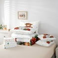 thumbnail image 6 of Homewish Merry Xmas 7-Piece Twin Bedding Sets,Rustic Highland Cattle Bedding Comforter Set,Gold White Snowflake Sheet Sets For Boys Kids,Microfiber Bedroom Decor Reversible, 6 of 8