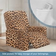 thumbnail image 2 of SCRAWLGOD Fur Leopard Print Stretch Recliner Covers 4 Pieces, Soft Chair Covers, Durable Recliner Sofa Slipcover, Fitted Non Slip Reclining Slipcovers for Pets, 2 of 7