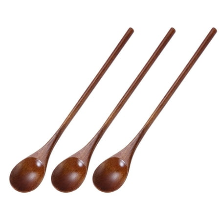 

3 Pieces Eco Friendly Natural Wooden Spoon Set for Eating Mixing Stirring Cooking Coffee Demitasse Tea Dessert