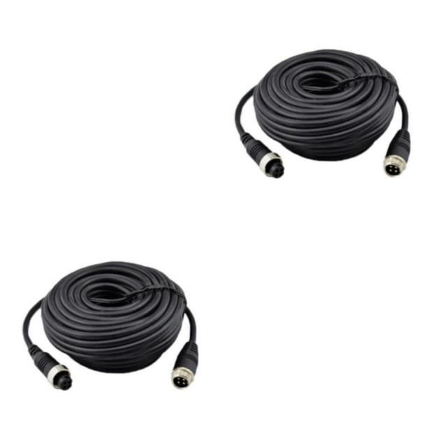 Baohd Câble d'Extension Vidéo Durable 4 Broches pour Caméra de Recul de Bus Camion Noir 10M 2ensemble
