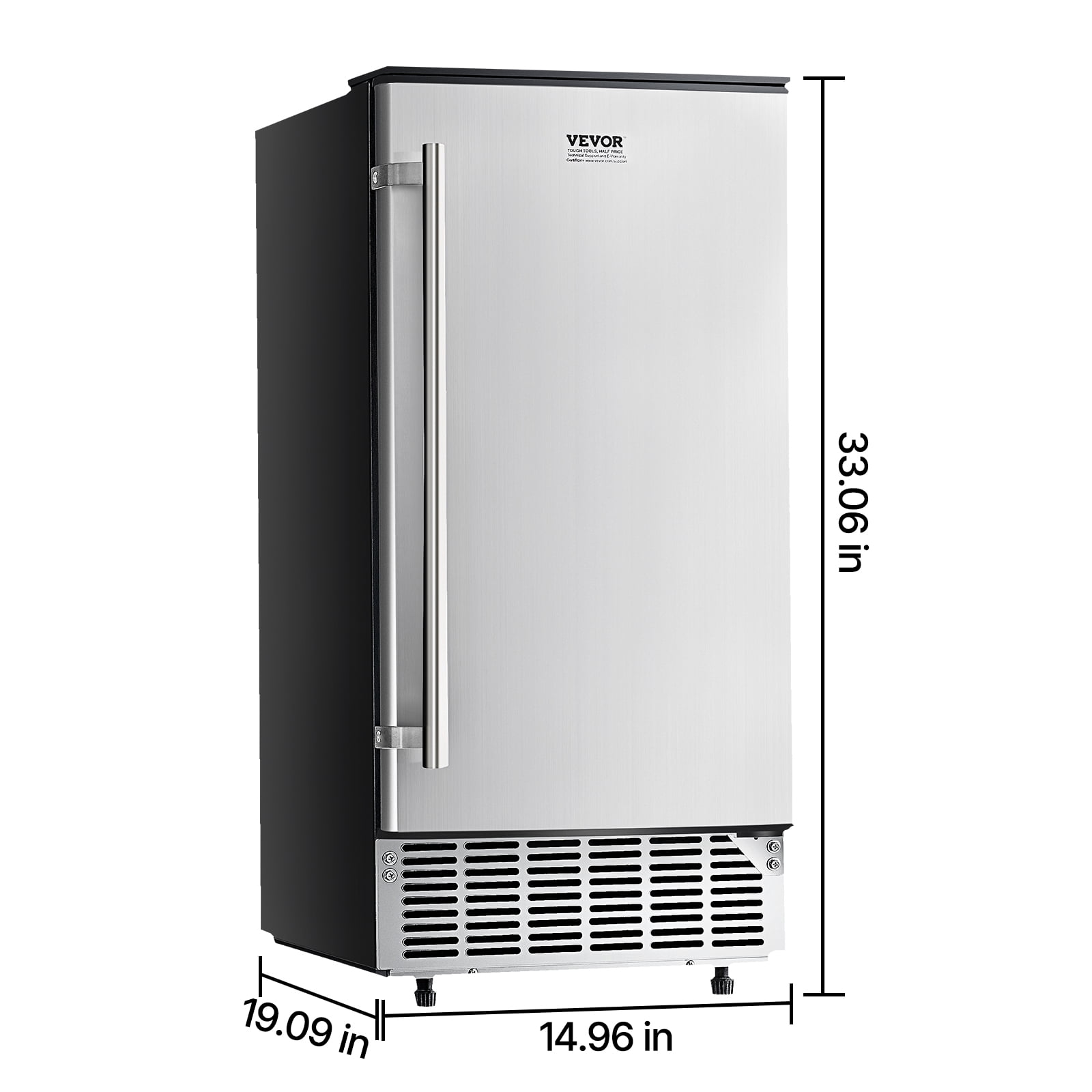 KFFKFF 80 Lbs/Day Built-in Commercial Ice Maker Stores up to 26lbs Free-Standing UnderCounter Machine with Clear Cube