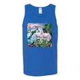 thumbnail image 2 of Unicorn Fanstasy Island Castle Animal Lover Male Graphic Tank Top, Royal, X-Large, 2 of 3