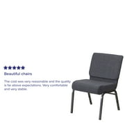 Flash Furniture Hercules Series Upholstered Padded Event Chair for Churches and Venues, Dark Gray