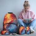 thumbnail image 2 of Yspwyqan Fire Water Football School Backpack Set for Boys, with Lunch Box Pencil Case Water Bottle, Trendy Kids Backpack Set Fits 13 Inch Laptop for Middle High School, 2 of 7