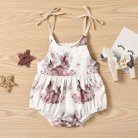 CAIXIA Easter Dresses Baby Girl Easter Outfit Newborn Bunny Bubble Romper Infant Big Bowknot Plaid T Shirt Top Toddler Summer Clothes