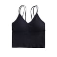 thumbnail image 1 of Sujetador de yoga con top corto CRIS Cami con relleno extraíble y espalda con tiras cruzadas, talla única, 1 of 5
