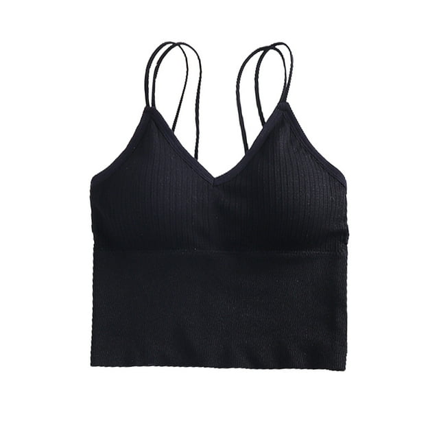 Crop Top Yoga Bra CRIS Cross Strapy Back Removable Padding Cami,One Size