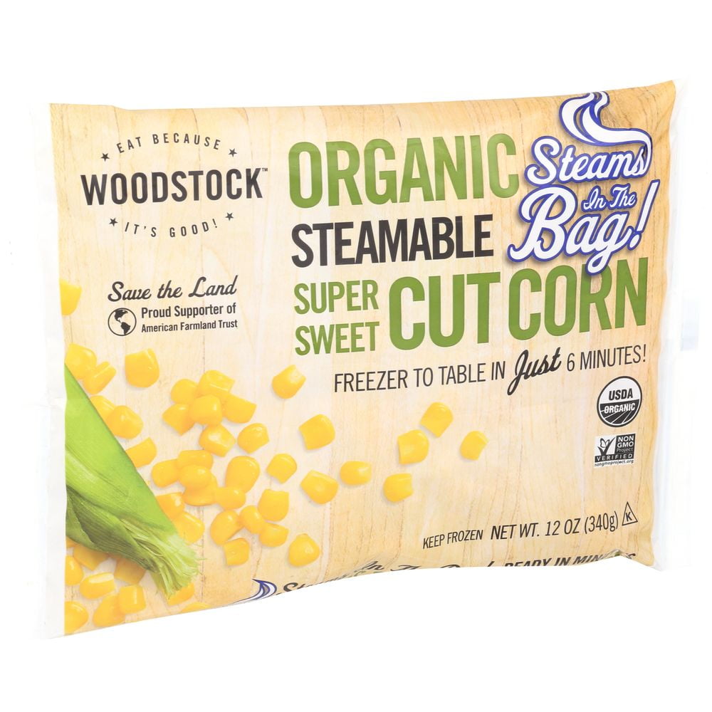 Woodstock Farms Organic Steamable Cut Corn, 12 Ounce -- 12 per case.